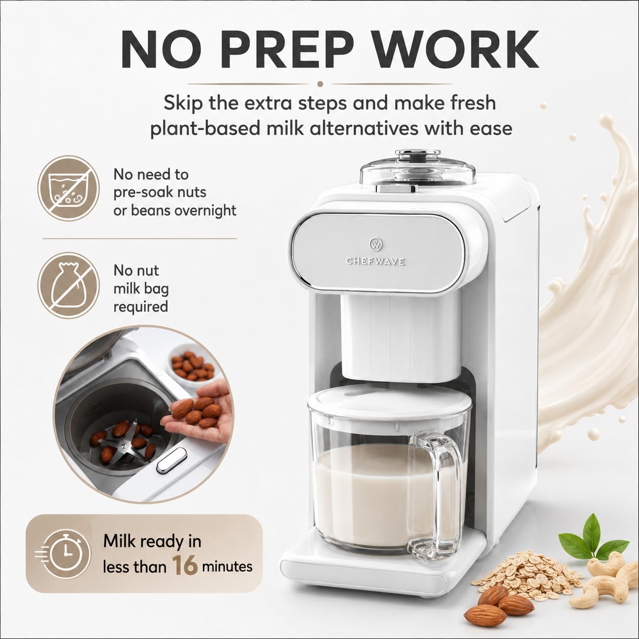 ChefWave Máquina de leite de soja Milkmade – Máquina de leite 6 em
