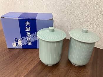 真葛香山作　青磁釉　菊花形供蓋付 真葛香山作 青磁釉 菊花形供蓋付 - メルカリ