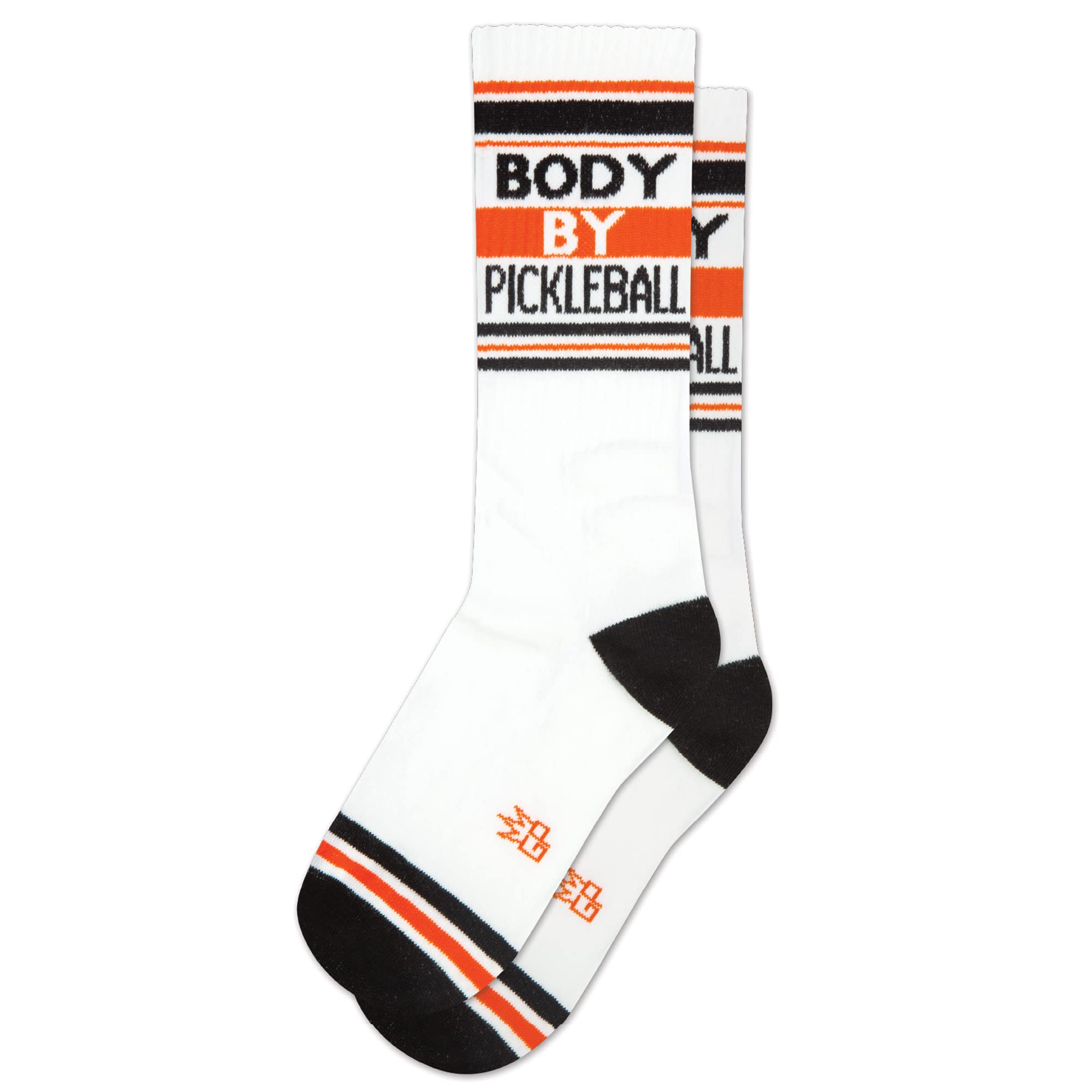 Gumball Poodle Women's Body By Pickleball Novelty Gift Socks For Men, And Teens, Cool Funny Fashion Gym Crew Socks (Made In The Usa), 6-15