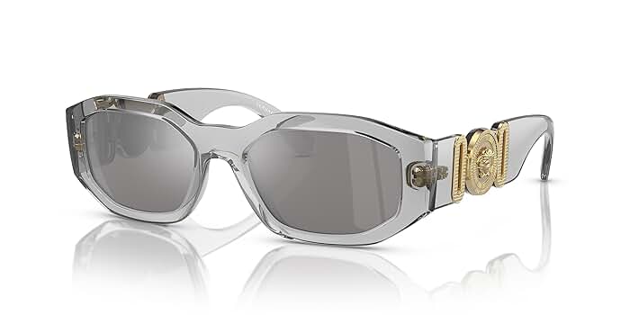 VERSACE 透明グレー サングラス ケース付き VERSACE ヴェルサーチ サングラス メンズ ブランド メタル