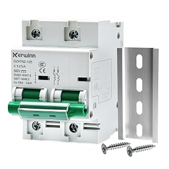Miniature Circuit Breaker 500V DC Circuit Breaker 2Pole 125Amp din Rail Breaker DIN Rail Mount for Marine Power Systems,Solar photovoltaic SystemsC125A