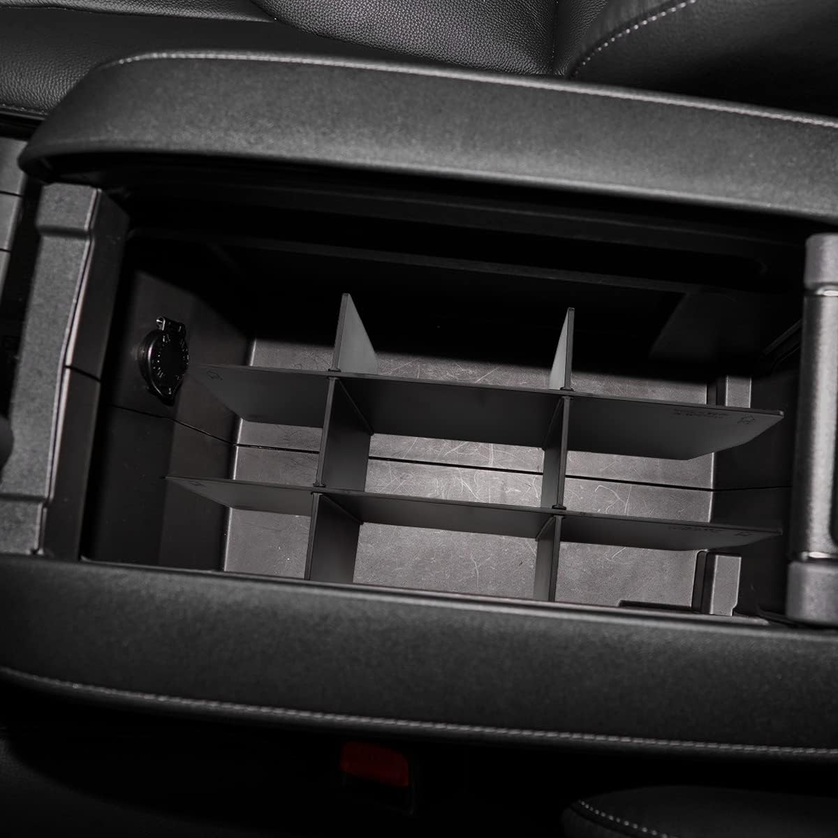 MARCHFA Center Console Divider Organizer Compatible for 2020 2021 2022 2023 2024 2025 Toyota Highlander Accessories Armrest Box Divider Organizer