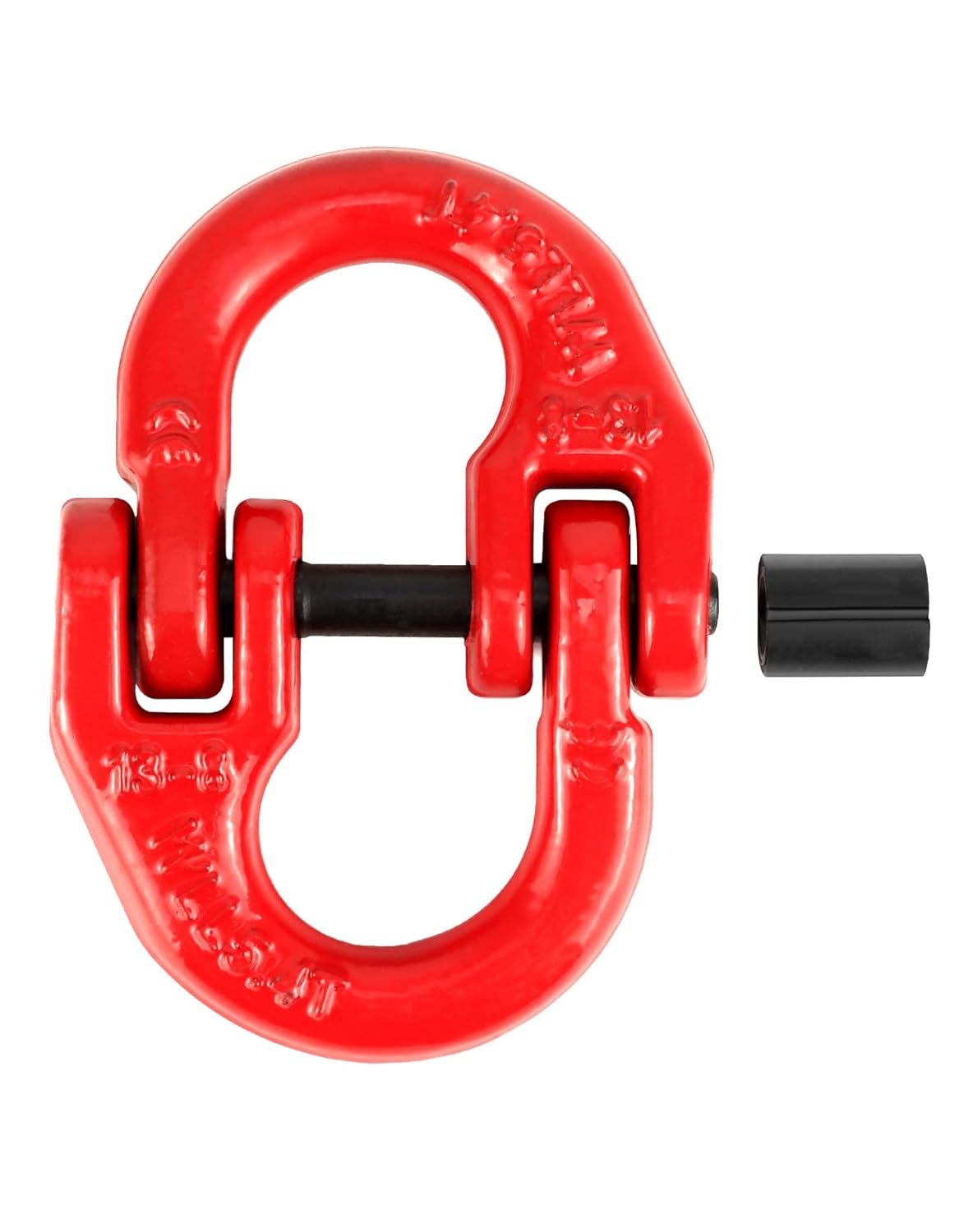 QWORK G80 Alloy Steel Hammerlock Coupling Link Connecting Link, 1/2", Red Painted, 12000 lbs Working Load Limit, 4 Pack - Image 2