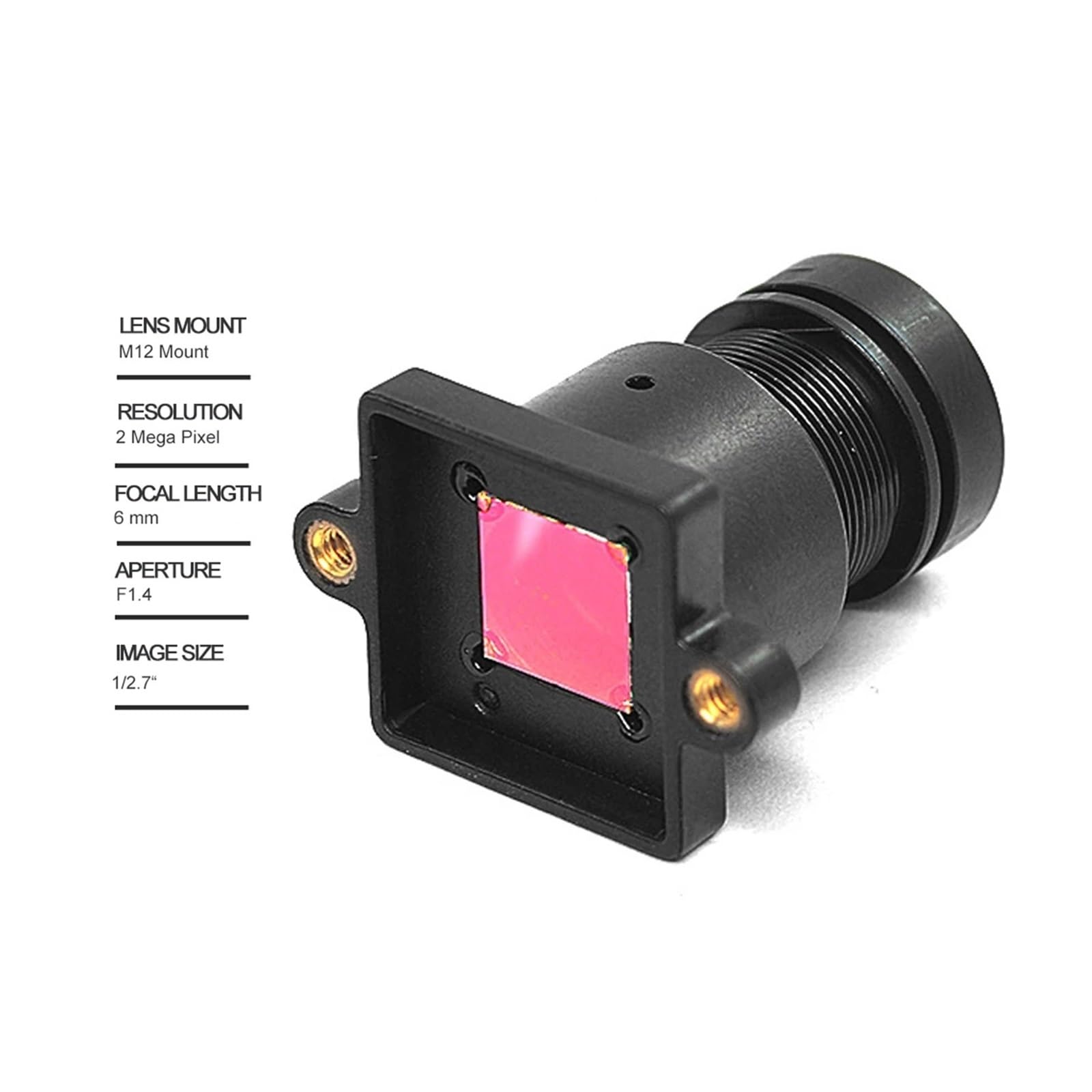 Black Light Starlight Lens 6MM 1080P M12 Mount Day and Night Full Color Camera LENSE for Surveillance Camera