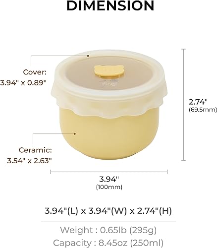 Miniatura 6 de Honey Jar - Recipientes de almacenamiento de alimentos para bebés  Tupperware de cerámica con tapa hermética sin BPA  Frascos de comida para bebés