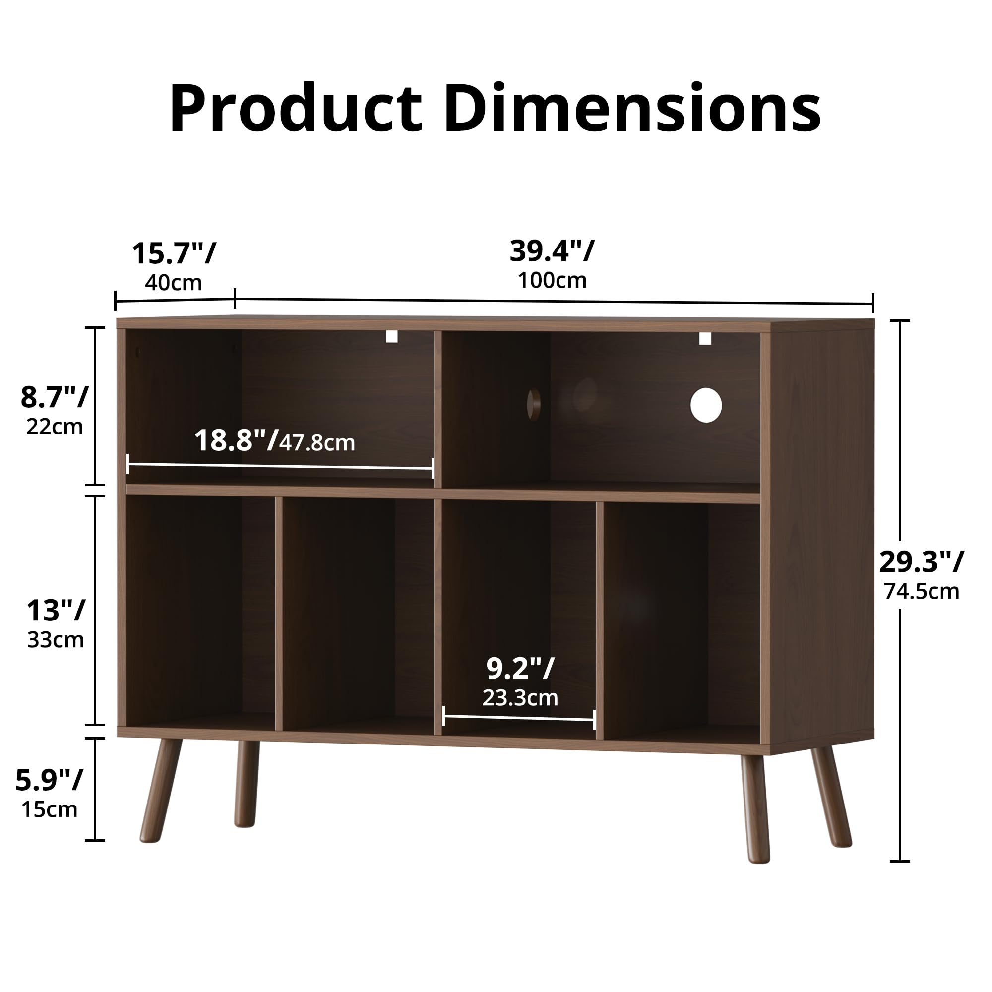 Plattenspieler-Ständer mit Schallplattenaufbewahrung, Vinyl-Plattenregal mit Präsentationsfläche, Schallplattenständer für bis zu 350 Alben, Musikzimmer und Wohnzimmer (Braun)