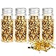KEWUZY 4 Flaschen Goldfolie Flocken, Blatt Flocken Gold, Blattgold zum Backen, Blattgold Flocken, Goldene Tortendeko, Multifunktions-Dekorfolienpapier