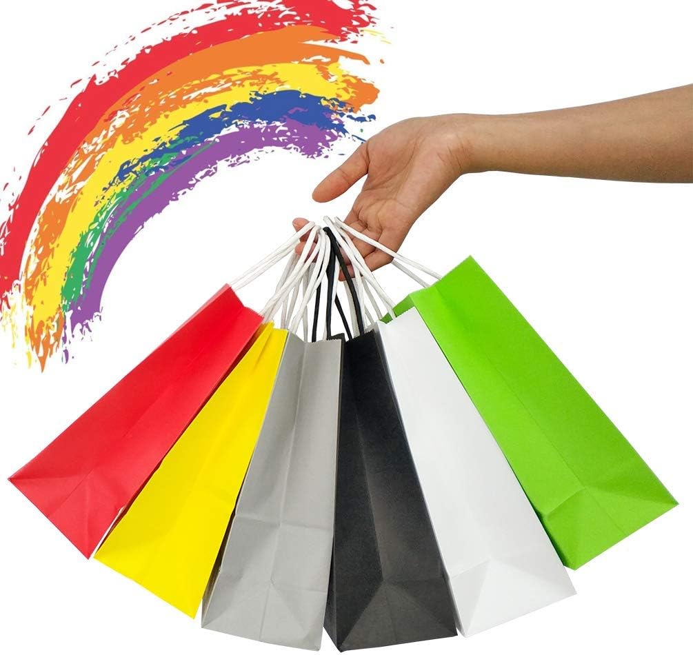 12 PCS Small Gift Bags Magenta Kraft Paper Bags with Handles for Party Favors (8.2 x 6 x 3.1 In) - Image 7