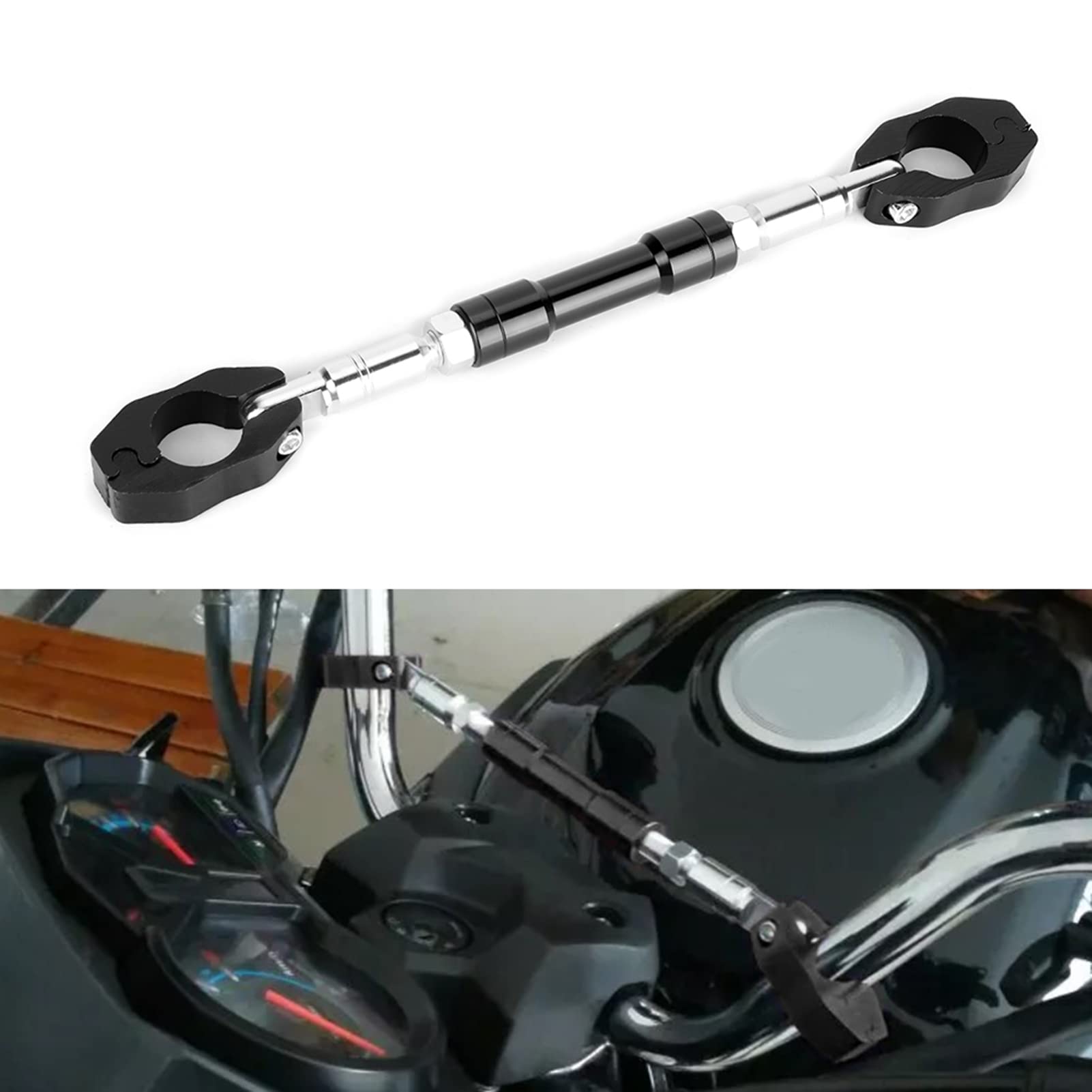 Yctze Motocykl Balans poprzeczny Kierownica, uniwersalna regulowana kierownica ze stopu aluminium Wzmocnienie dźwigni (czarny)
