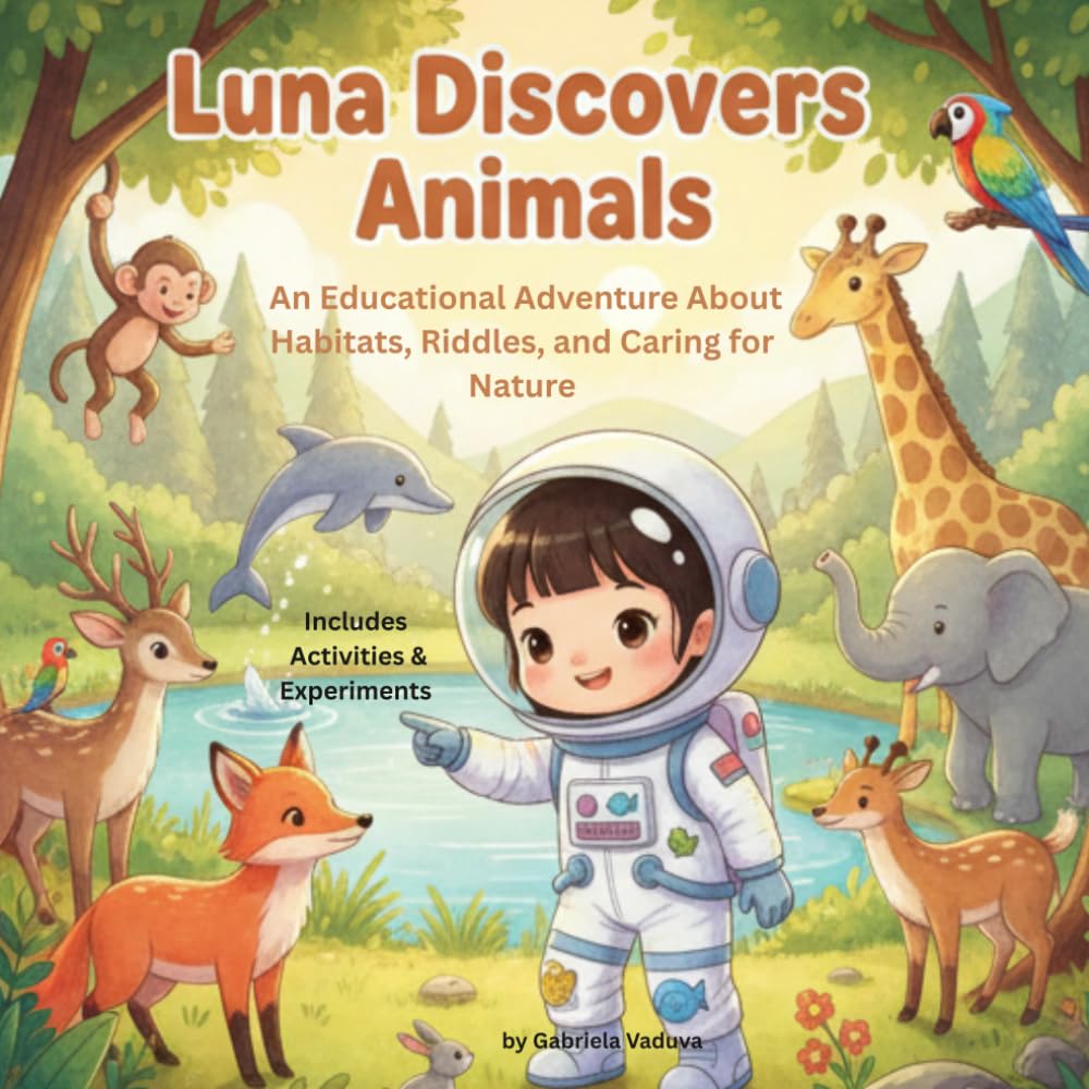LUNA DISCOVERS ANIMALS: An Educational Adventure About Habitats, Riddles, and Caring for Nature (Luna the little astronaut)