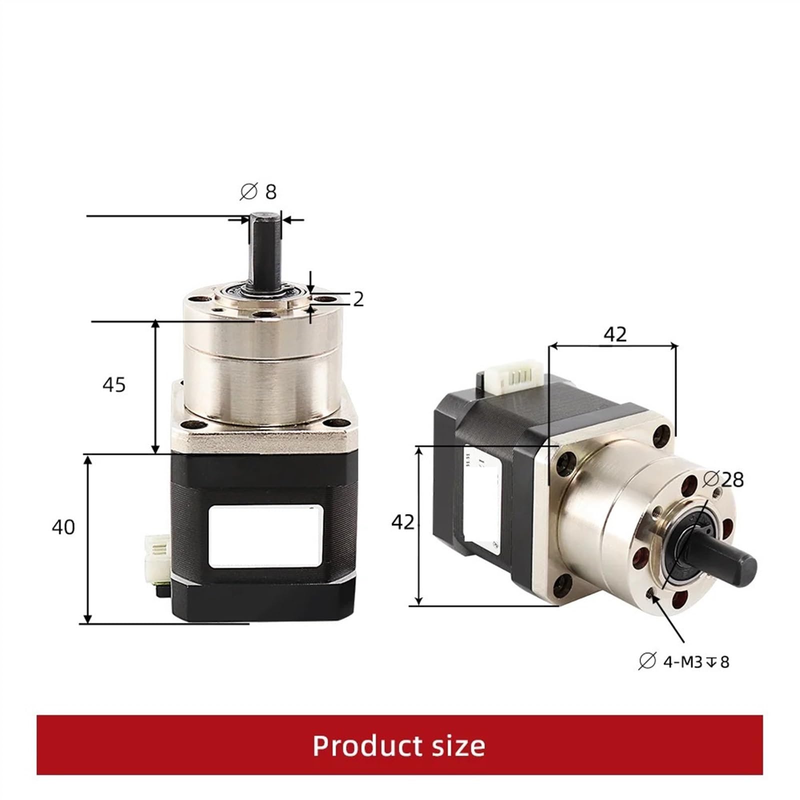 4-Leiter Nema17 Schrittmotor 42 Motor 17HS4401S-PG Extruder Getriebemotor Verhältnis 5,18:1 Planetengetriebe for CNC