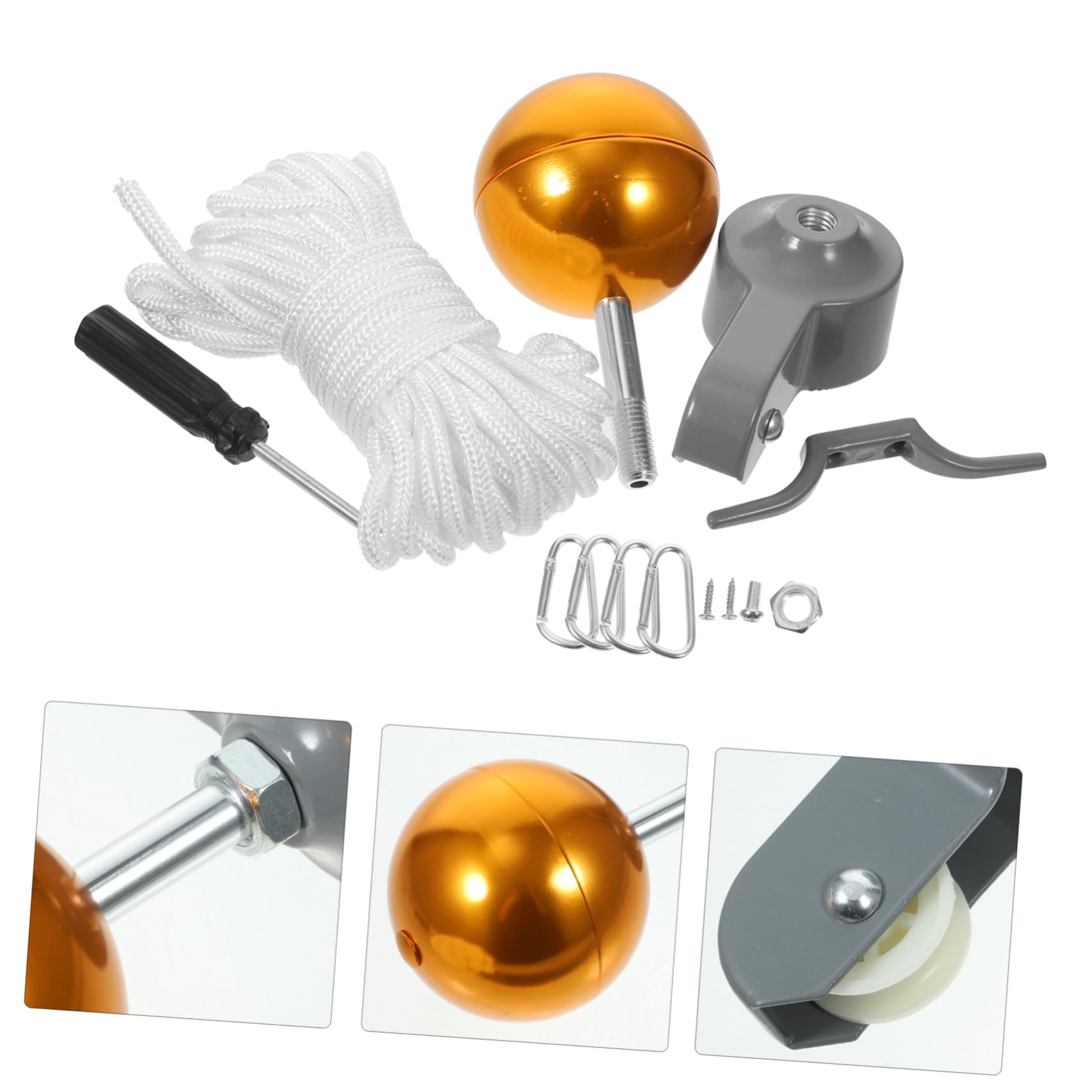 Kit Accessori Palo Bandiera in Metallo Completo per Esterno Strumenti Completi per Feste Compleanno e Halloween