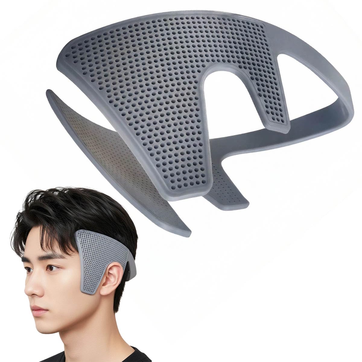 MODONG ストレートパーマ ダウンパーマ 機器 ドロップセット ヘアボリュームピンチャー 5分 張り抑え 横髪 後ろ髪 メンズグルーミング用 ABS樹脂製 浮き癖 膨らむ髪 対策 生えぐせ 癖毛 くせ毛 サイド髪 抑える 薬液不要のパーマ (ダークグしー) (丸穴)