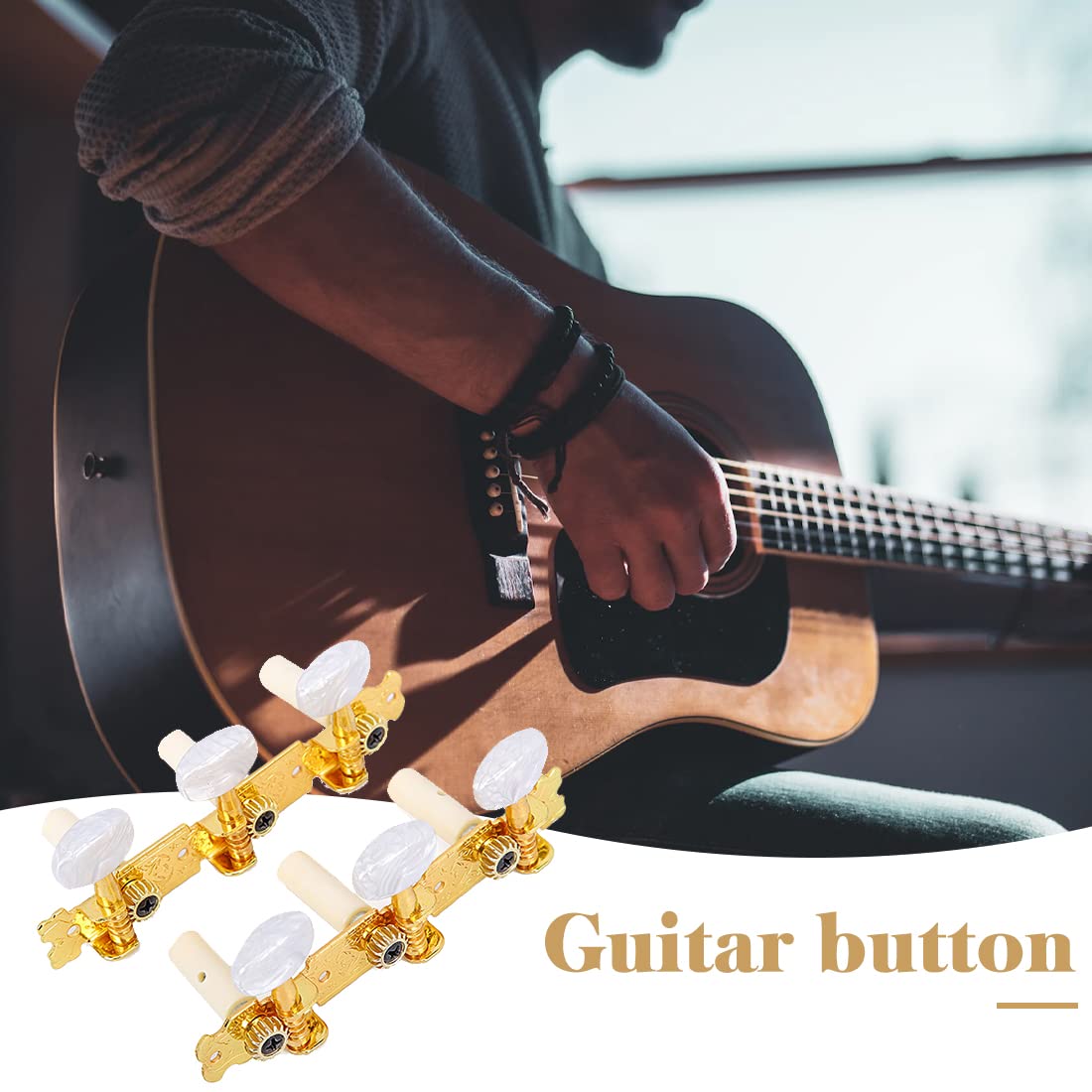 2 Mécaniques Guitare Classique - Chevilles Accordage Gaucher Et Droitier Haute Qualité