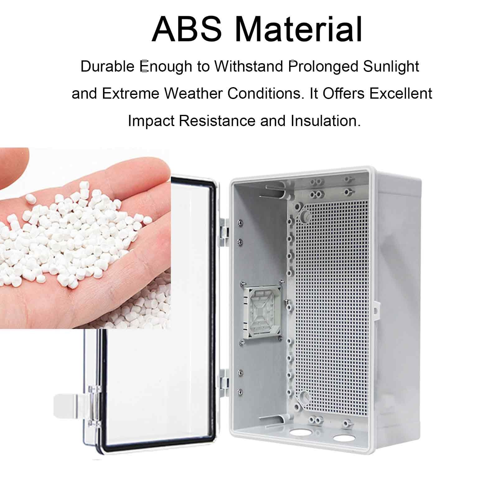 Caja Estanca Exterior de Plástico ABS, Resistente al Agua y al Polvo, con Certificación IP65, Caja de Conexiones con Tapa Transparente y Pestillo de Acero Inoxidable(30x20x40cm/12x8x16in)