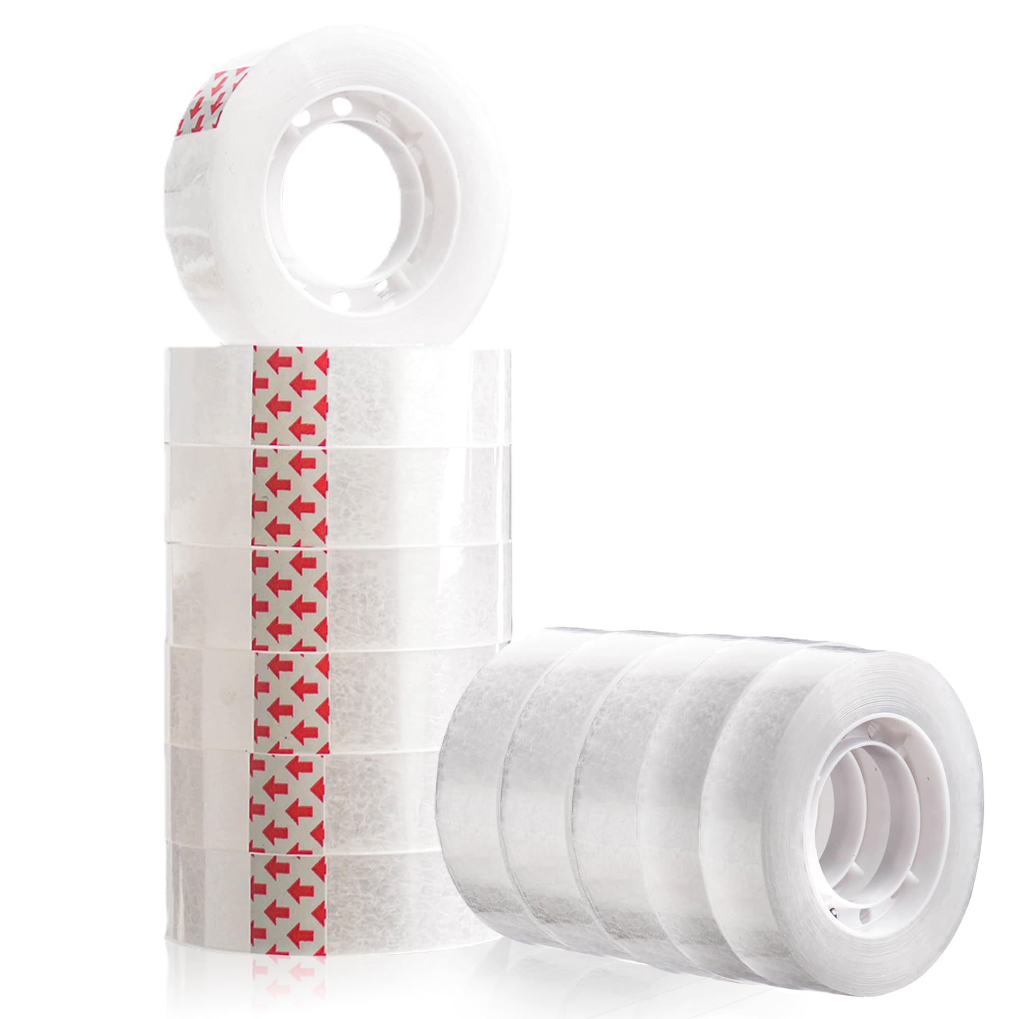 Haoyic 12 Pcs Sellotape, Sticky Cellotape Tape, 15mm*30m Small Gift Wrapping Clear Sellotape Rolls Refills for Gift Wrap Christmas Birthday Home Office School
