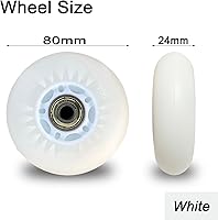 Vista 2 de Light up Inline Skate Wheels & Roller Blade Wheels 76mm/80mm with Bearings ABEC-9 for Indoor & Outdoor use 90A Luminescence Roller Blade Wheels