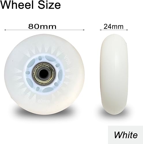 Miniatura 2 de FYANER Light Up Inline Skate Wheels 4 Pack - Luminous Flash Inline Skates Replacement Wheel 80mm