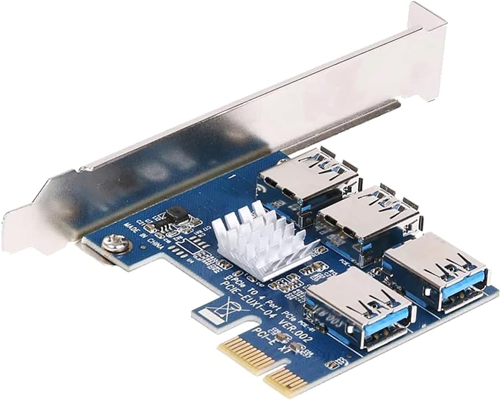 for Express 1x to 16x Powered Adapter Card USB 3.0 PCI-E 1 to External 4 GPU Extender Card for Mining e to Adapter