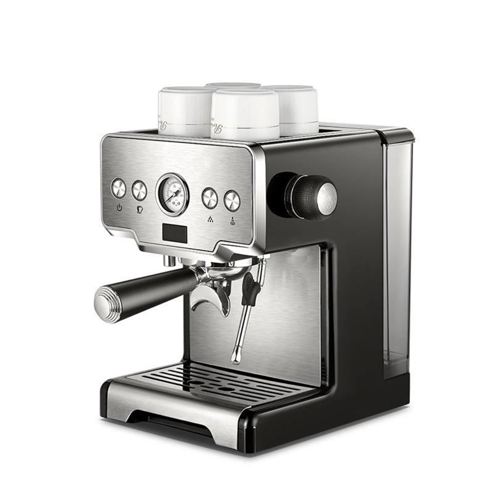 Cafetera Cafetera Cafetera Máquina de café Espresso Tipo de Bomba semiautomática Máquina de café con Burbujas de Leche para Capuchino (Color: Negro, Tamaño: AU) (Negro AU)