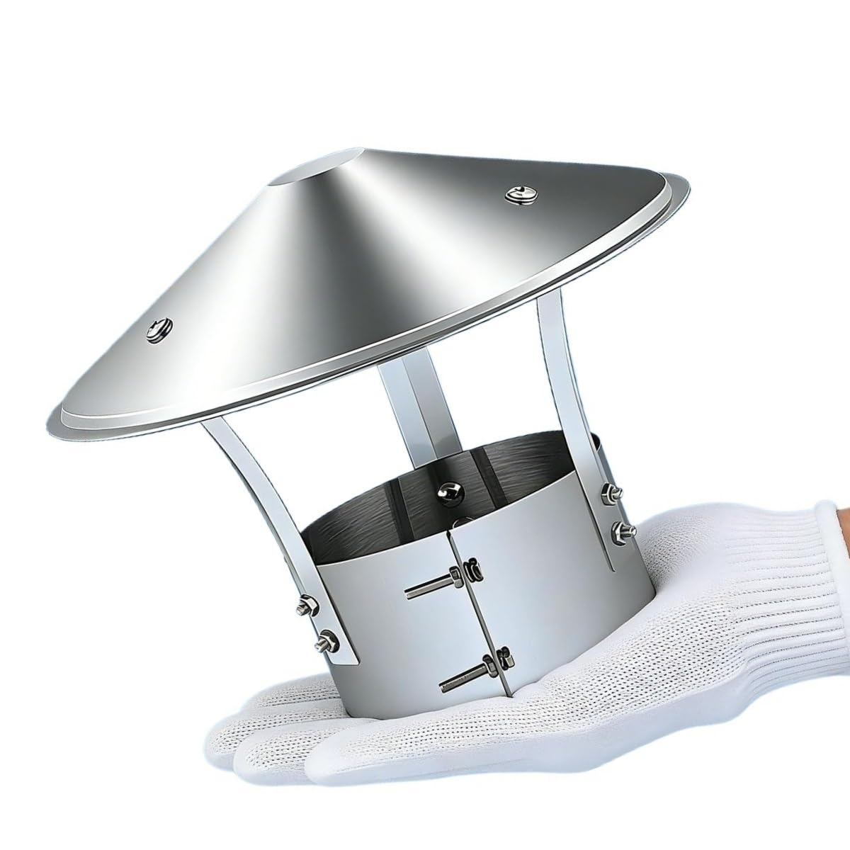 Stainless Steel Round Chimney Cap 5.9" 6.3" 6.7" 7.0" – Adjustable Roof Vent Cowl(4.3")