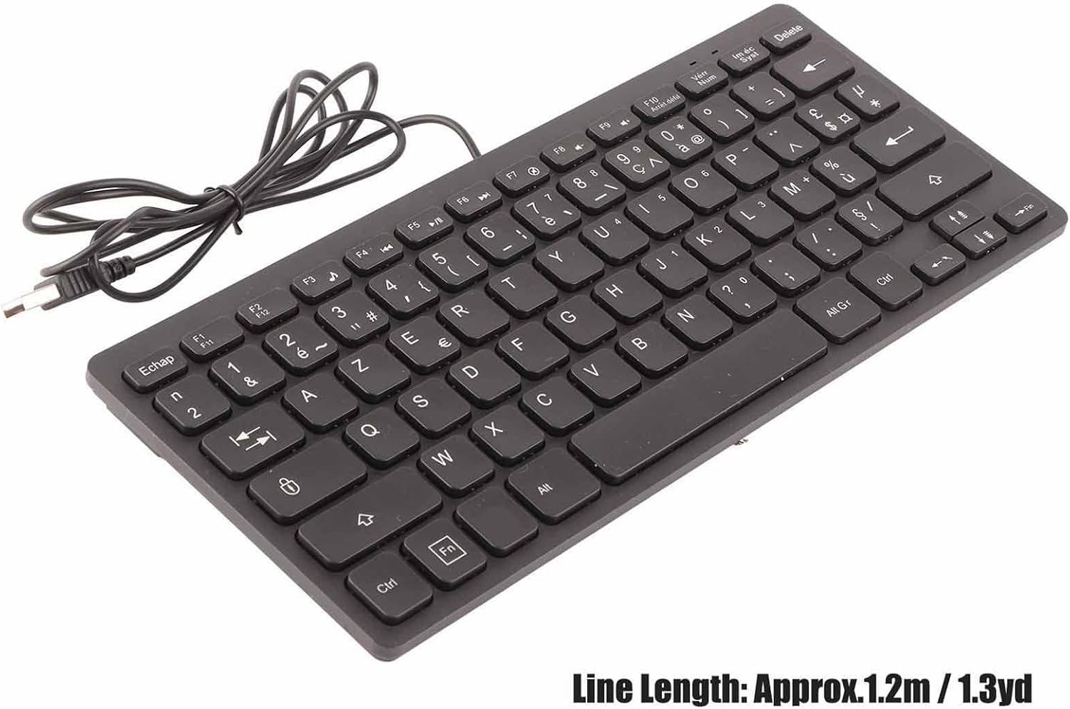 Small Wired Language Keyboard, for Home and Office Use, 78 Keys USB Computer Keyboard for Laptops and Desktops (French)