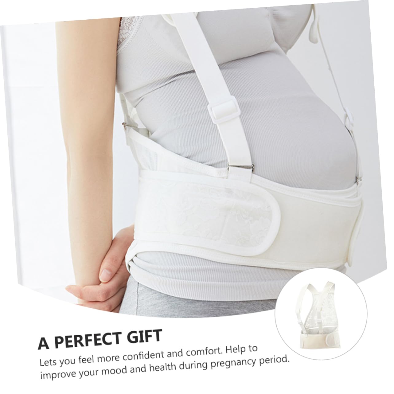 Adjustable Maternity Belt for Pregnant Women Summer Pregnancy Support Band Shoulder Straps Comfortable Belly Band for Late Pregnancy and Postpartum