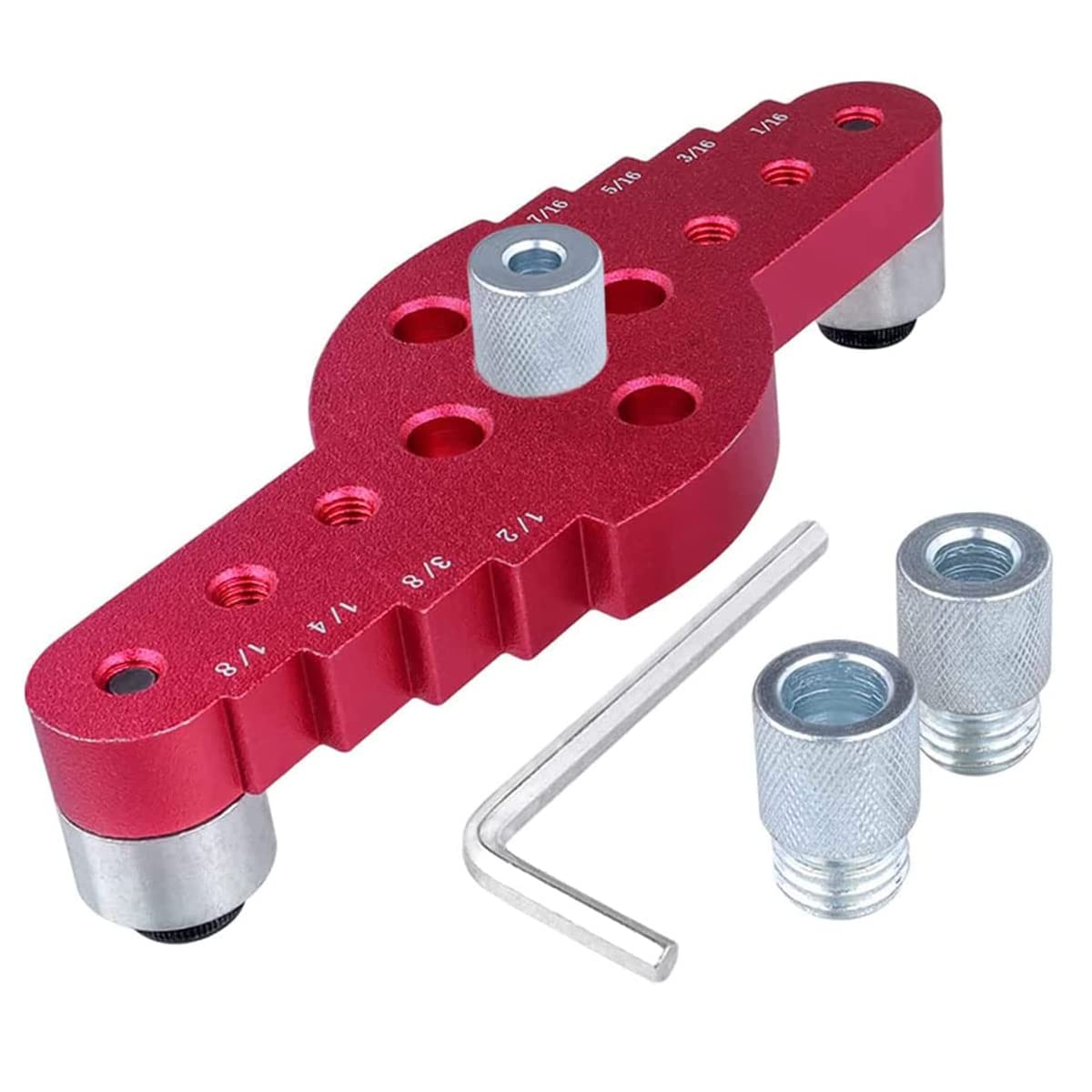 Treki Guía de Perforación Localizador de Taladros 2-in-1 Localizador de Perforaciones para Carpintería Agujero Recto 6/8/10 mm Guía para Taladrar de Aleación de Aluminio Herramientas para Hogar DIY