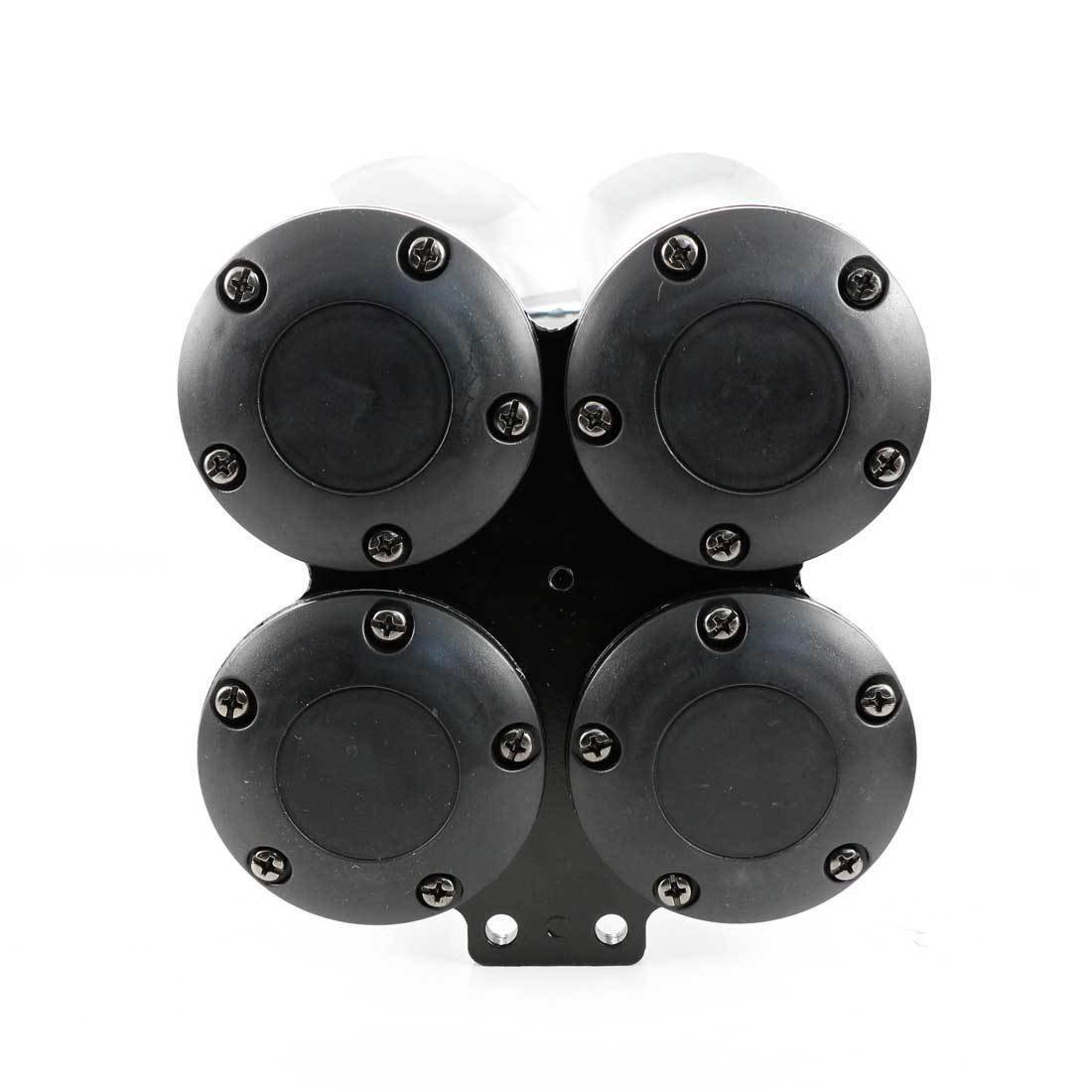 Bocina de aire de cuatro tonos cromados potente de 24 V Bocina de trompeta para camiones HDV, tractores, barcos