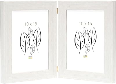Deknudt Frames S41VF1-H2V -10.0X15.0 - Cornice portafoto Doppia, in Formato Verticale, Colore Bianco 19,4 x 15,1 x 1,6 cm