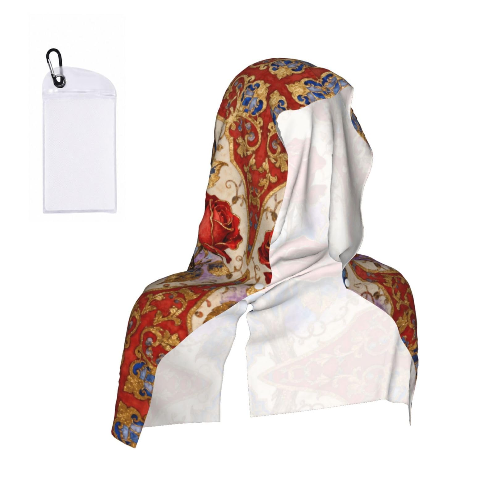 CNTDBU Roses and Birds Cooling Towel Hooded-Instant Chill Neck Cover for Sports, UV Cooling Rag for Running Gym