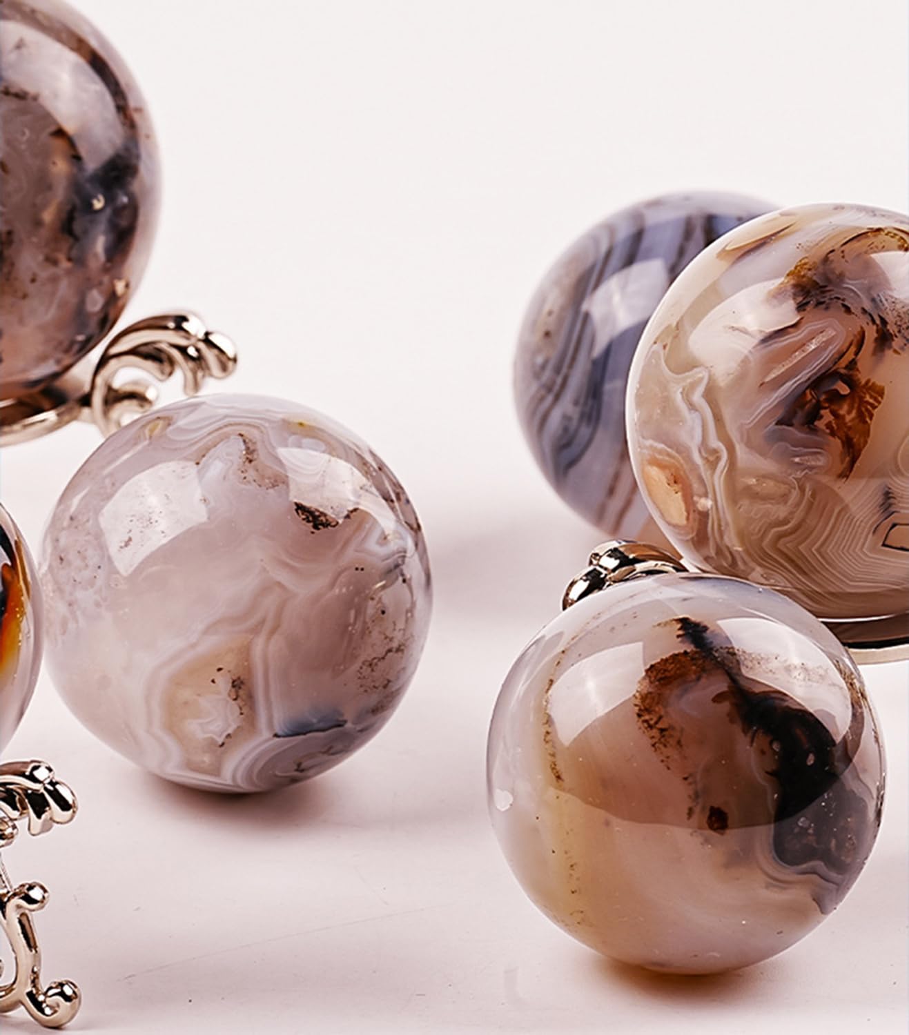 Natürliche Achat-Edelsteinkugel, Ozean-Chalcedon-Kristallkugel-Ornament