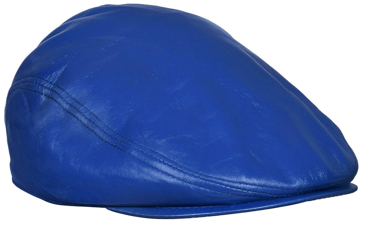 Chapéu masculino de couro macio legítimo Ivy Beret Newsboy Gatsby Golf Cabbie, Azul, XX-Large