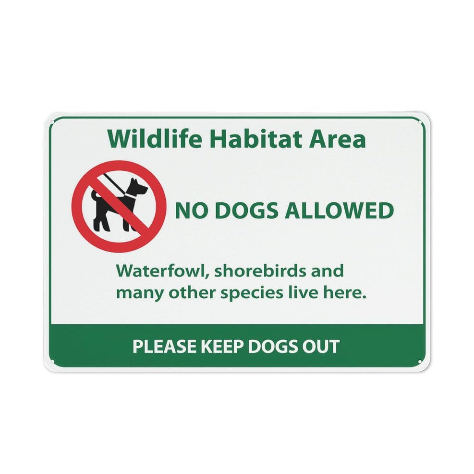 peiyeety Wildlife Habitat Area No Dogs Warning Tin Sign - Home/Kitchen/Farm/Garden/Garage Wall Decor, 12x8 inch
