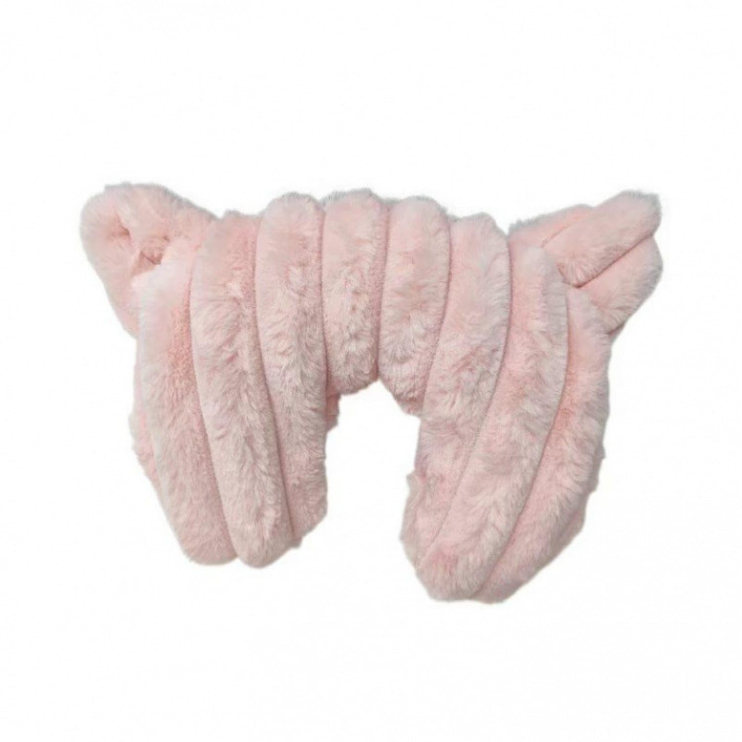 Soft U-Shaped Pet Neck Pillow Cushioned Pet Neck Pillow with Ears Supportive Cozy for Cats, Small Dogs, Young Dogs, Car Travel, Pink, M-image-49