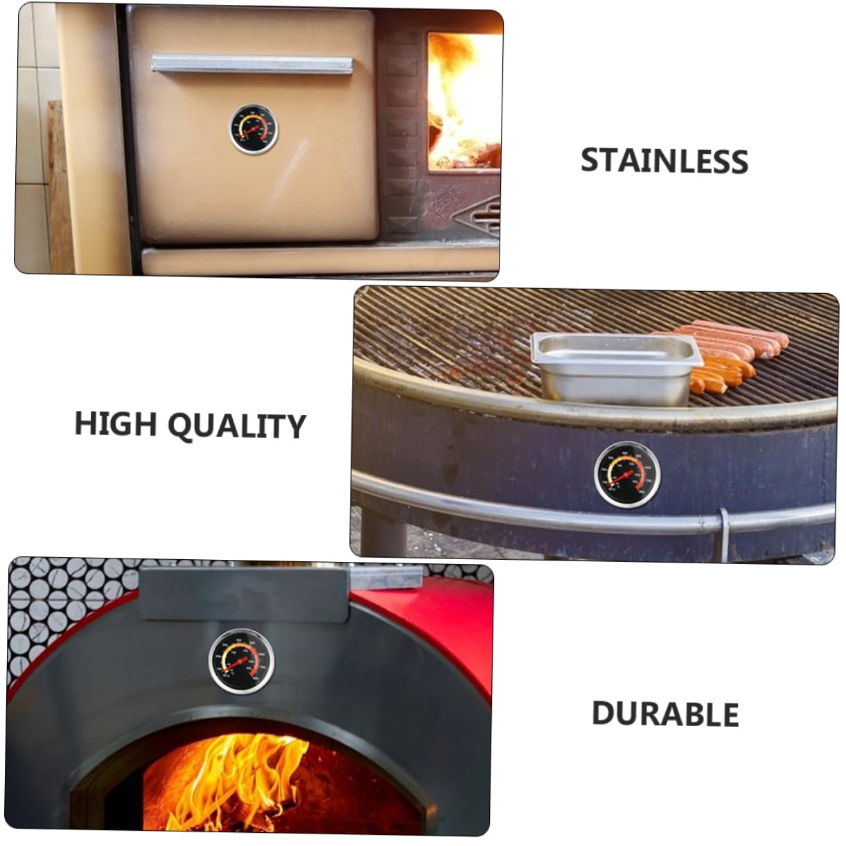 2piezas Termómetros Bimetálicos De Acero Inoxidable Para Horno De Barbacoa Para Cocina De Hotel Uso De Pollo o Pavo
