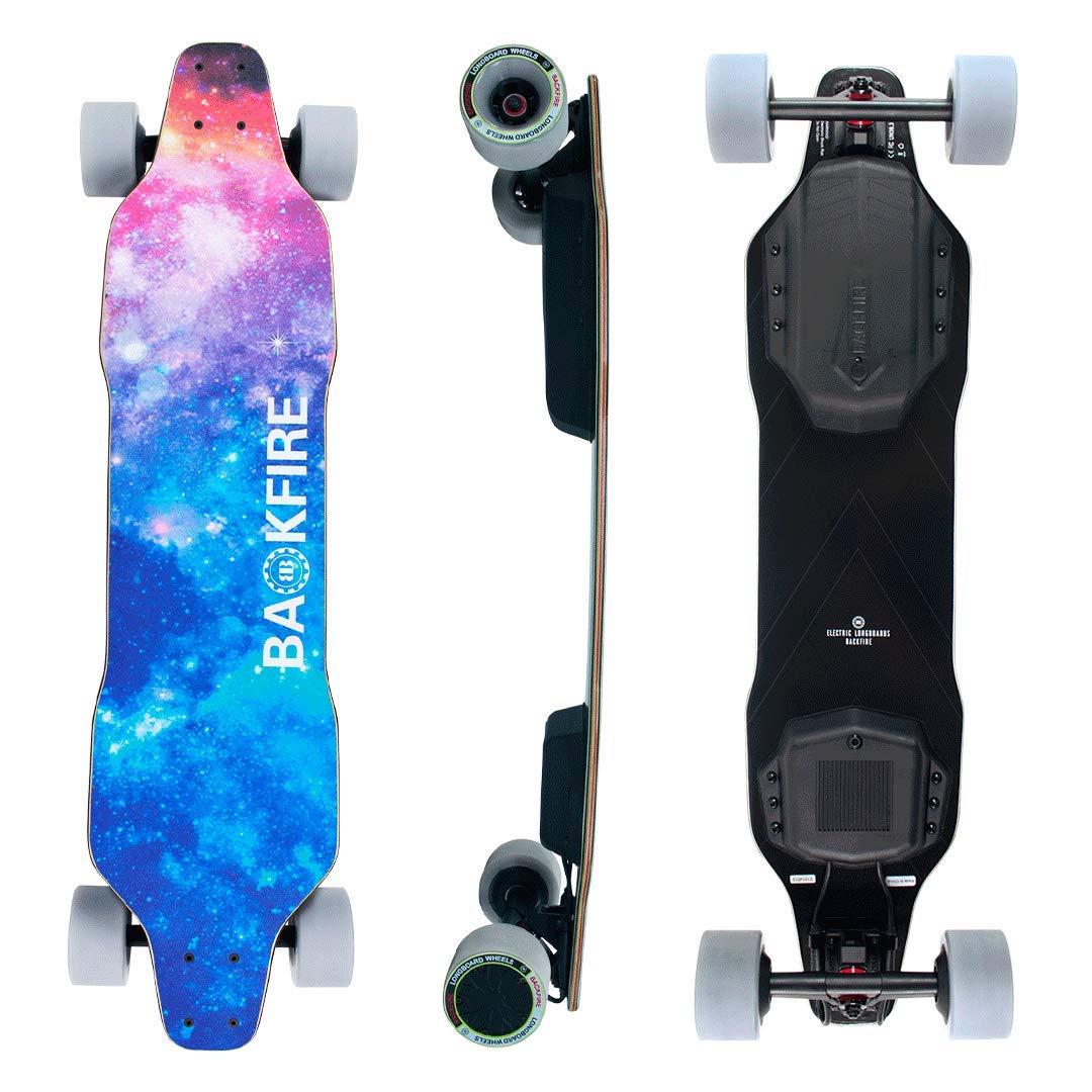 Backfire G2 Galaxy Electric Skateboard- Galaxy 2020 Model, with Turbo Model on Remote, 25 MPH Top Speed, 180 Days Warranty