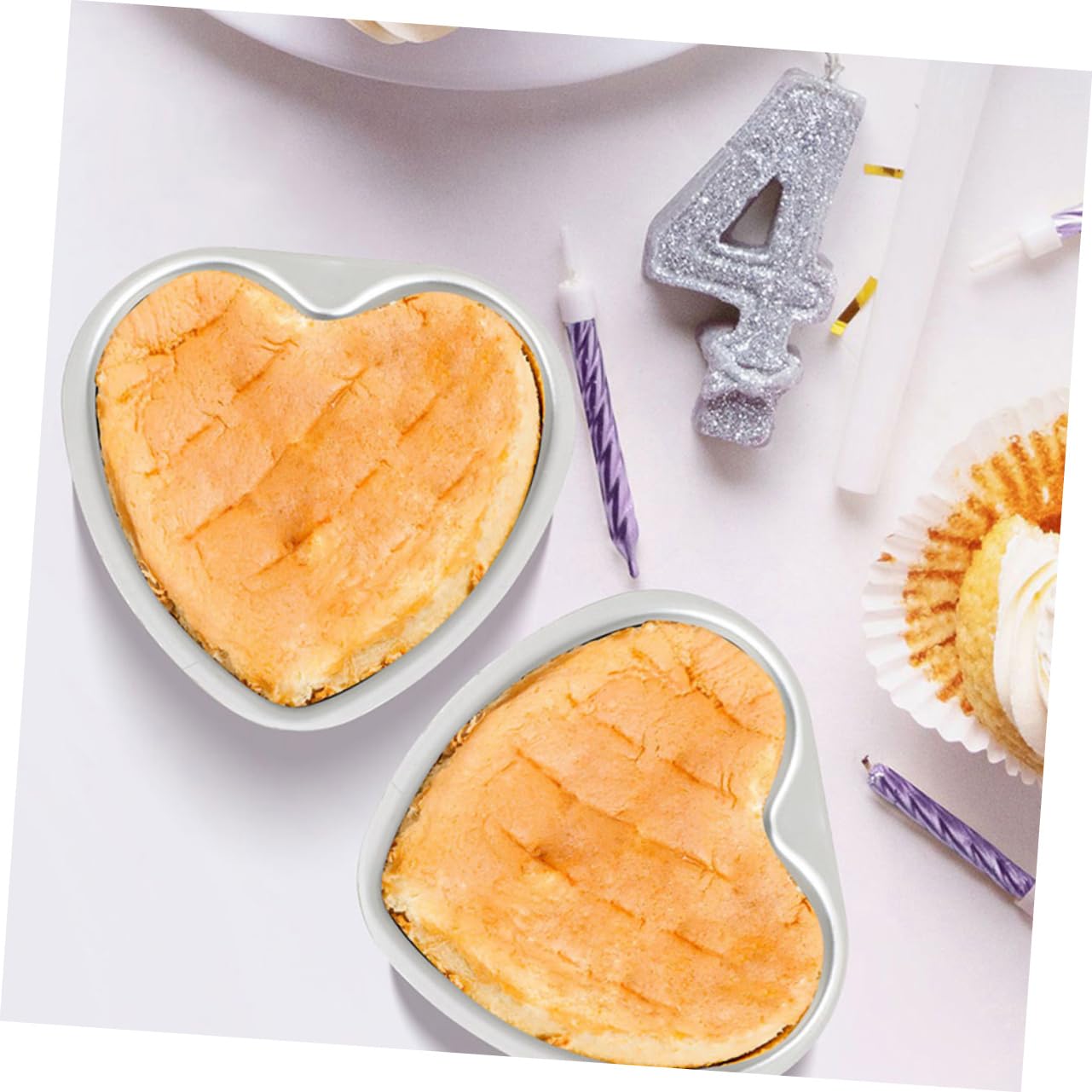 MAGICLULU 10 Pièces Moule à Gâteau Coeur Plaque De Cuisson Moule De Cuisson Micro-ondes Moule à Pâtisserie Pratique Moules à Gâteaux Moule De Cuisson Utile Moule Coeur D'aluminium
