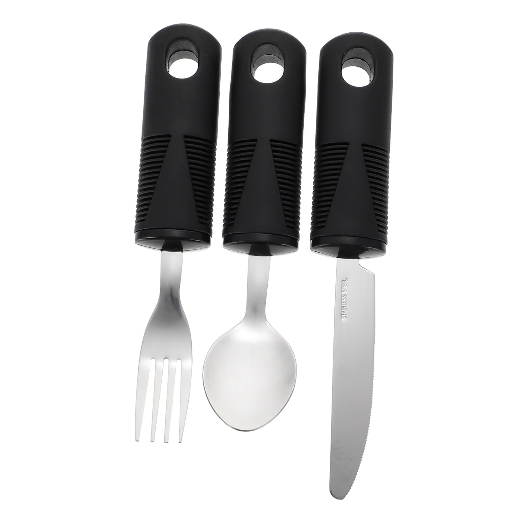 KOMBIUDA 1 Set Rehabilitation Food Tableware Tool Kit Elderly Stainless