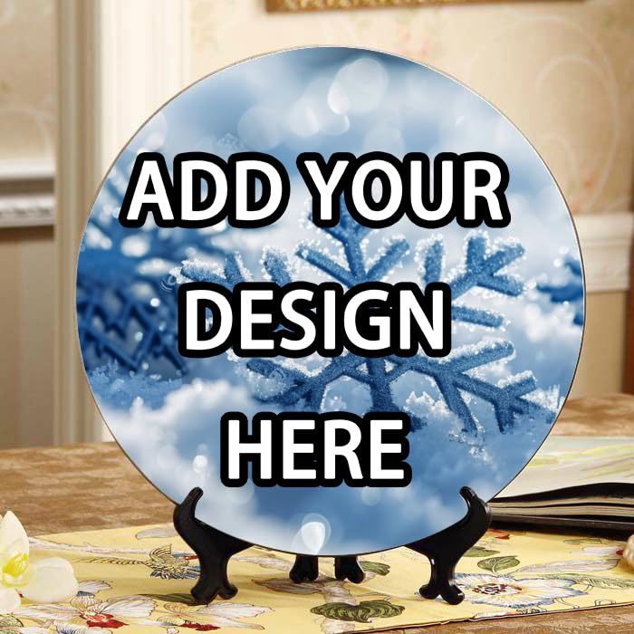 DNOVING Personalized Ceramic Decorative Plate Customizable Photo Text Logo Printed for Wall Hanging or Table Decor Perfect Memorial Gifts for Anniversary or Birthday CP-871714227