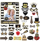 Kit 30 Photo Booth + Cornice Gonfiabile Per Feste - Accessori Selfie Per Compleanni, Matrimoni | Nero E Oro - Foto 2