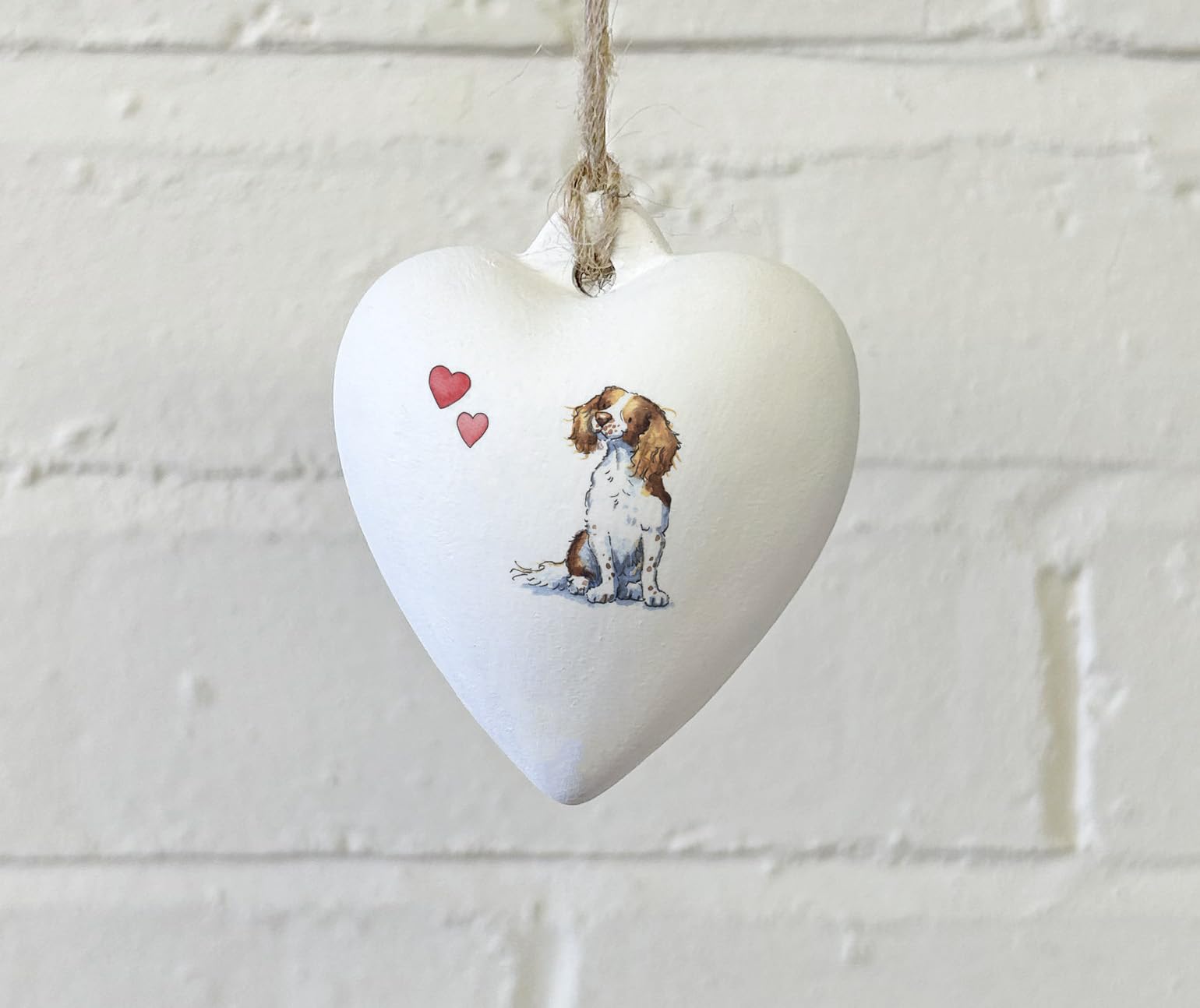 Image Industry Springer Spaniel Ceramic Heart Bauble - Dog Lovers - Gift for the Home - Hanging Ornament