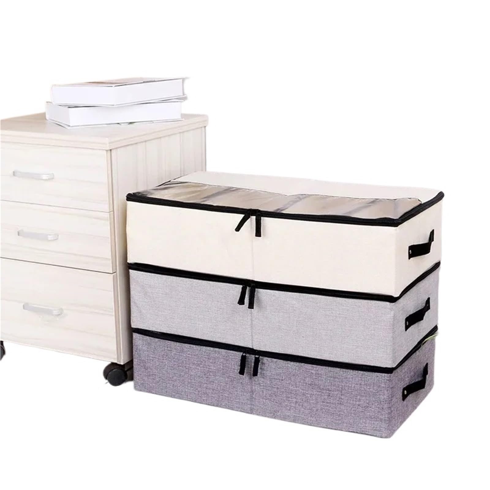 Pudełko do przechowywania bielizny, Składane pudełko do przechowywania przegródka na bieliznę z pokrywką organizer szafy buty(Darkgray)