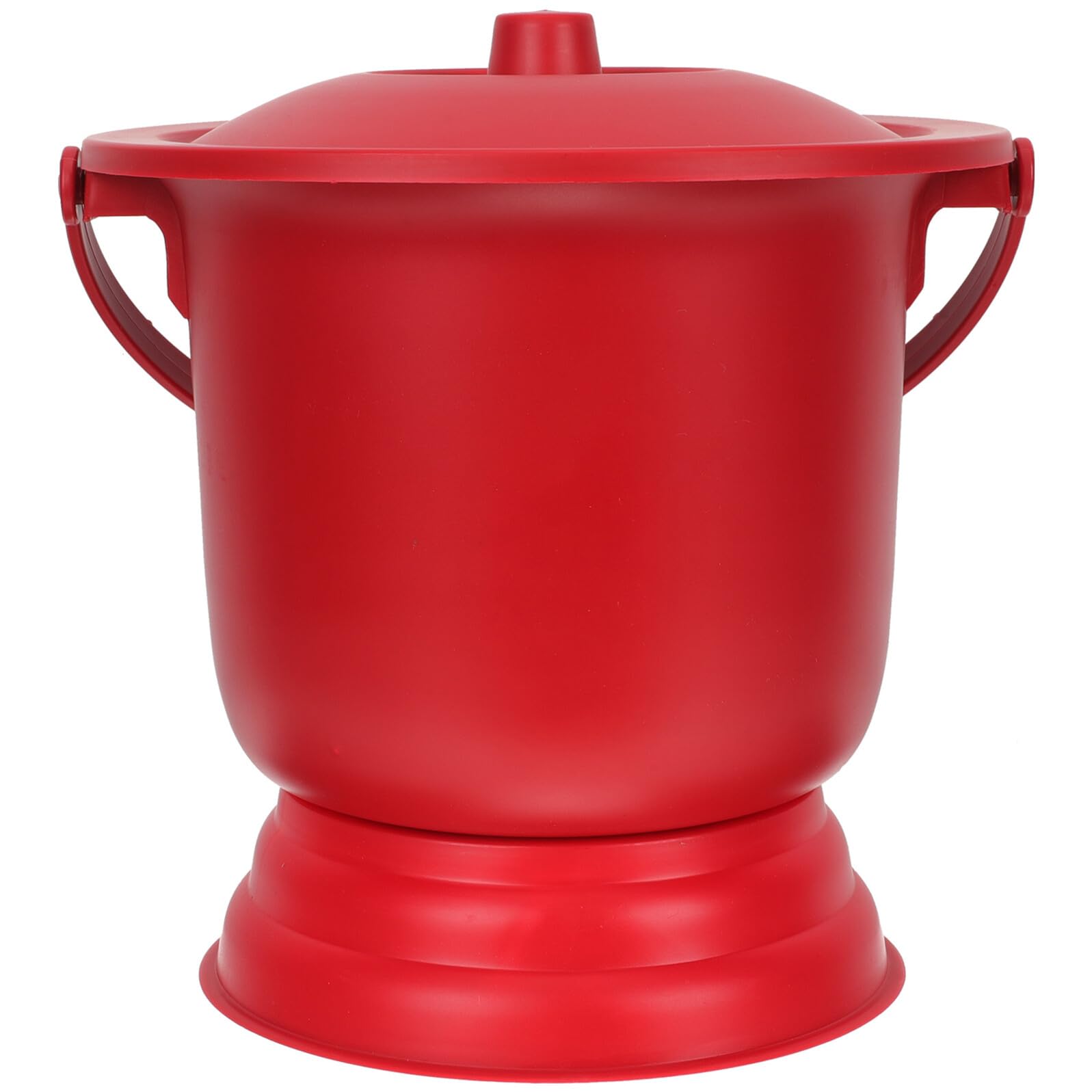 Orinal Portátil Rojo de Pp Reutilizable Tapa y Asa
