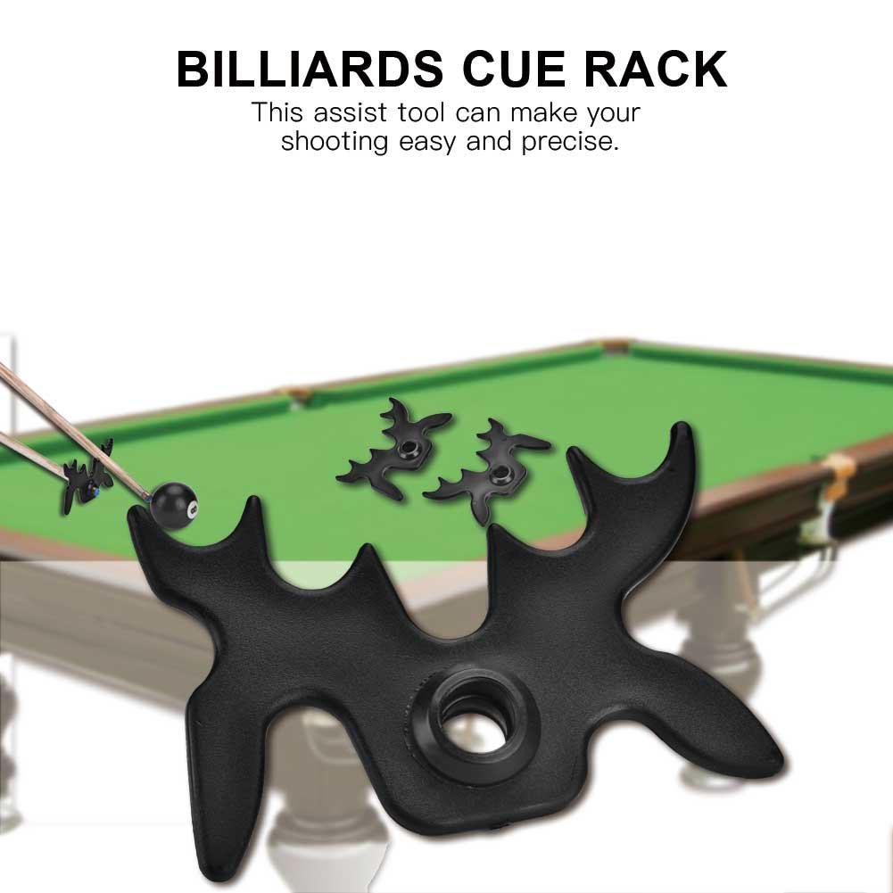 Snooker Billiards Cue Rack, 5Pack Black Plastic Moosehead Pool Billiard Cue Bridge Head Slip on Portable Antlers Rod Holder