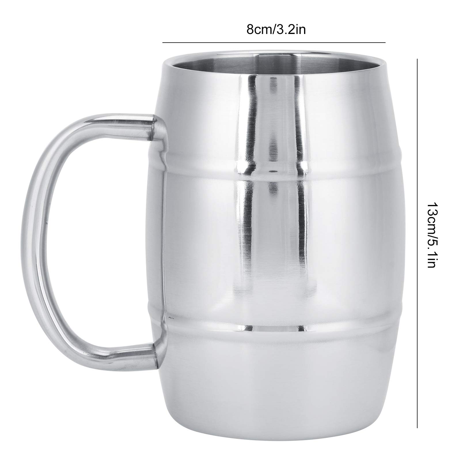 Stainless Steel Beer Mug, Barrel Mug Stainless Steel Coffee Mug, for Camping Travel Coffee Mugs Outdoor Camping Tea Coffee Cup - Image 4