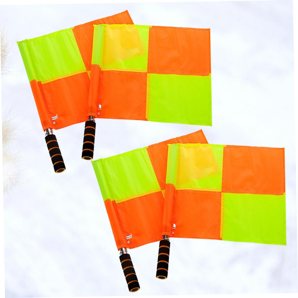 BCOATH 4pcs Yellow Match Referee Signal Flags Durable Fluorescent Commanding Flags for Soccer Games Lightweight and High Visibility Design Easy to Carry