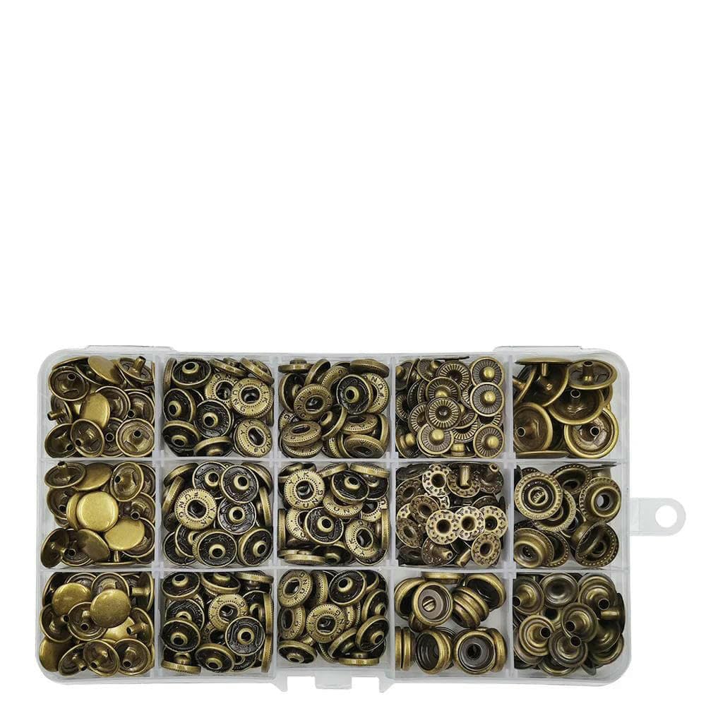 Kit de botones a presión de metal con alicates de instalación de broches para prendas de vestir, bolsos, zapatos, artículos de cuero, D03