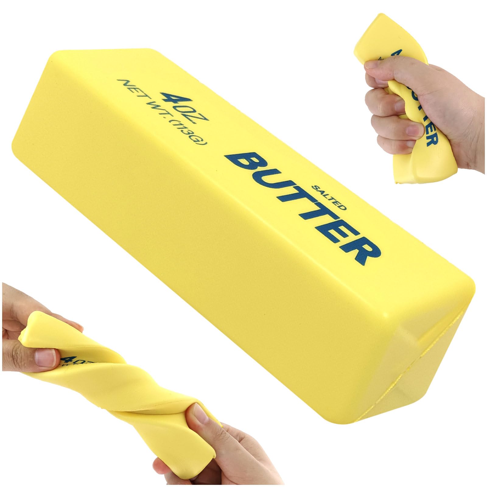 Butter Squishy, Slow Rebound Butter Stick Squishy Stress Ball, Soft Butter Squishys Stress Relief Block, Stress Relief Sensory Squeeze Toys Fidget Toys for Kids Adults Office Home â image 1