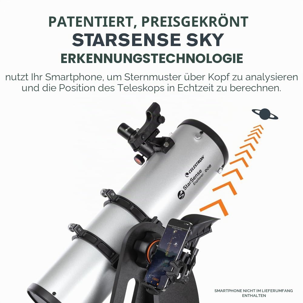 Celestron 22481 StarSense Explorer 130 mm Tisch-Dobson-Teleskop mit Smartphone-App-Unterstützung Funktioniert mit der StarSense-App - kompatibel mit iOS/Android